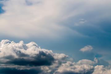 colorful dramatic sky with cloud at sunset
