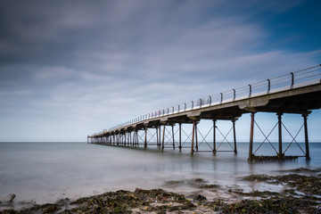 Long Exposure at Saltburn Pier, at Saltburn by the Sea which is a Victorian seaside resort, with what is the most northerly  surviving British Pier