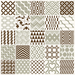 Vector graphic vintage textures created with squares, rhombuses