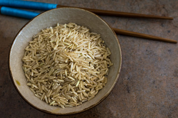 wild rice in ceramic bowl