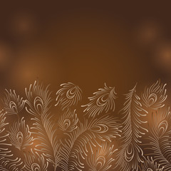 Peacock Feathers - Horisontal Seamless.