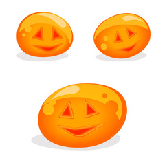 Set of pumpkins, vector illustration, icon, Vector design for app user interface. live pumpkin for Halloween