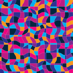 Bright vector endless pattern created with thin undulate stripes