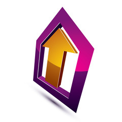 3d abstract symbol with an arrow. Business growth and prosperity