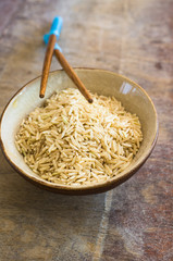 wild rice in ceramic bowl