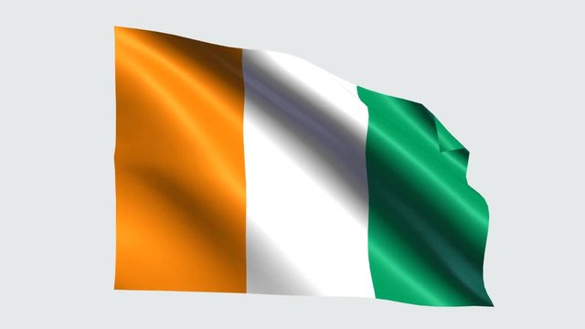 Ivory Coast flag with transparent background