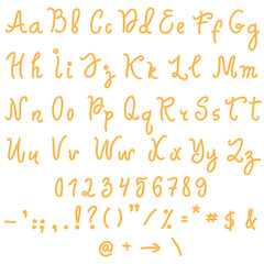 Vector alphabet. Hand drawn letters.