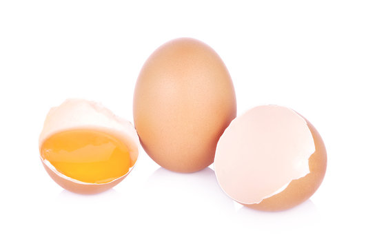 Chicken Egg , Broken egg isolated on white background