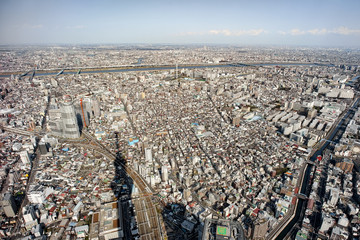 High view of Tokyo, Japan.