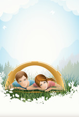 outdoor / relaxing in the tent at the nature 