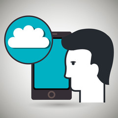 smartphone app silhouette vector illustration design eps 10