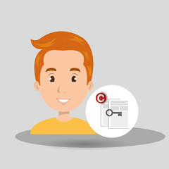 man paper confidential vector illustration design eps 10