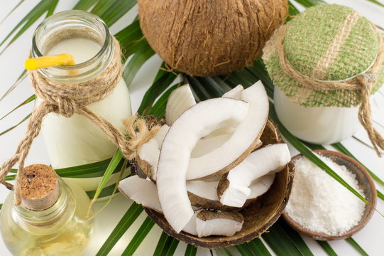 Coconut products, fresh fruit milk and oil