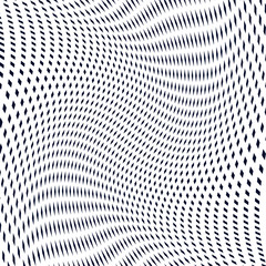 Moire pattern, monochrome vector background with trance effect.
