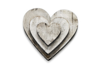 silver wooden heart