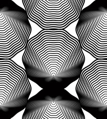 Black and white vector ornamental pattern, seamless art backgrou