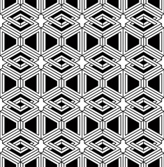 Black and white illusive abstract geometric seamless 3d pattern.