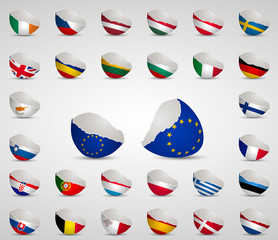 Cracked egg shell Flags