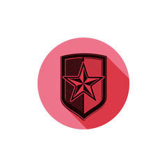 Heraldry theme conceptual icon, protection shield isolated on wh