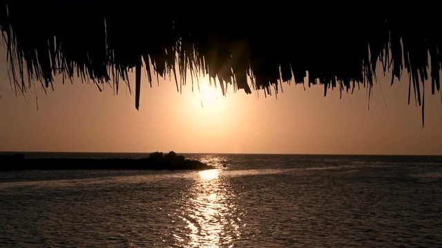 Wonderful sunset in the Carribean. Video shot in 4K.