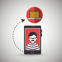 cellphone hacker app icons vector illustration eps 10