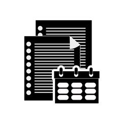 flat design notepad and documents icon vector illustration