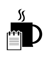 flat design mug and notepad icon vector illustration