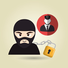 pc hacker safe design vector illustration eps 10