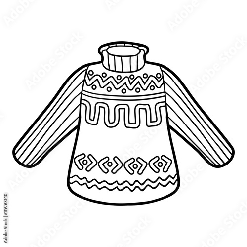 "Coloring book, Pullover" Stock image and royalty-free vector files on