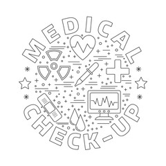Medical diagnostic, checkup graphic design concept