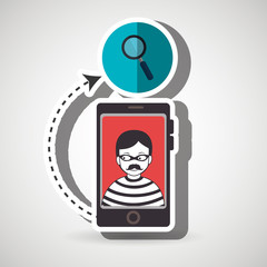 cellphone hacker app icons vector illustration eps 10