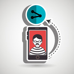 cellphone hacker app icons vector illustration eps 10