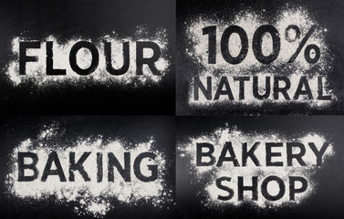 Word made of flour, natural, gluten free food