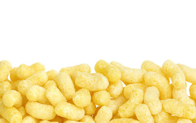 Corn stick background, isolated on white