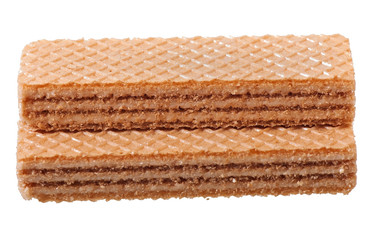 Sweet waffles isolated on white background.