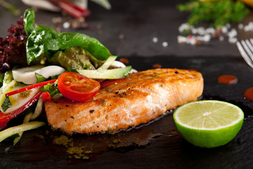 Salmon Steak with Vegetables