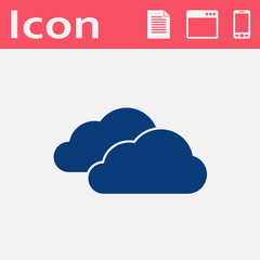 Weather icon of clouds. Vector illustration