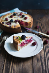 Homemade sweet raspberry pie