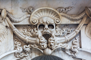 socket detail of the statue of Perseus in Florence