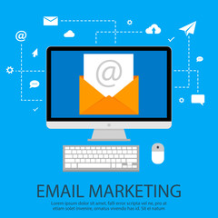 Email marketing concept. Vector illustration, flat modern design