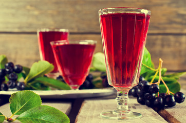 Transparent red drink