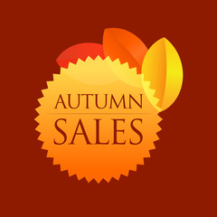 Autumn Sales - Round Vector Emblem