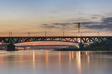 Swietokrzystki bridge over Vistula river  in Warsaw © Cinematographer