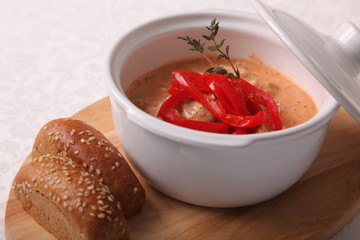 rich soup with pepper