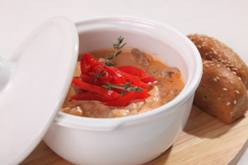 rich soup with pepper