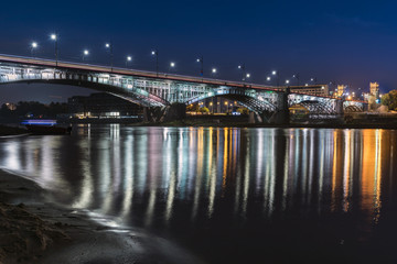 Poniatowski bridge over Vistula river  in Warsaw, Poland