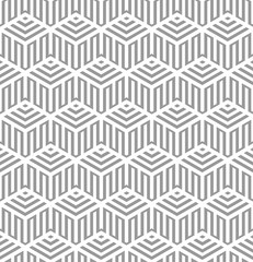 Vector seamless texture. Modern abstract background. Monochrome repeating pattern with hexagonal tiles.