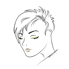 beautiful woman face.