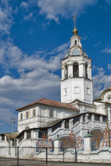 Fototapeta na wymiar View onto downtown in Tobolsk with Church of Saint Michael the Archangel. Russia