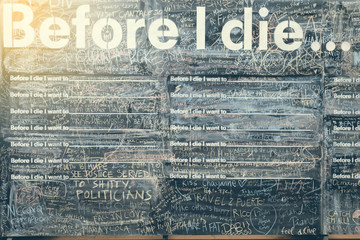 Before I die wall in Athens
